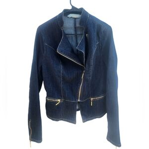 Nicki Minaj Zip Up Long Sleeve Denim Jean Jacket Womens Size L